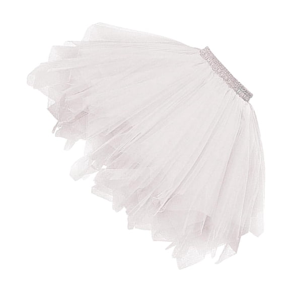 ZLight Women Tulle Tutu Skirt Colorful Elastic Waist Skirts Fashionable Tulle Opportunities And Events Vests Blouse Concert White 47cm
