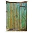 thumbnail image 3 of Ambesonne Vintage Tablecloth Rectangular Table Cover, Rustic Old Wooden Door Look, 60"x84", Brown and Mint, 3 of 4