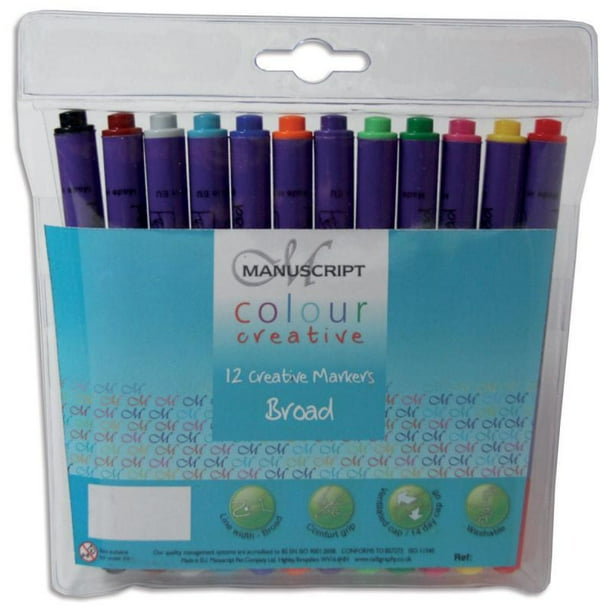 Manuscript Color Creative Broad Tip Felt Markers 12/PkgCreative