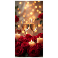 thumbnail image 3 of LUUFILx Romantic Rose Candlelight Champagne Valentine Backdrop Background Wedding Party Photography Props Anniversary Banner Decors Dinner Date Night, 3 of 7