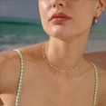 thumbnail image 3 of MEVECCO 14K Gold Plated Tiny Delicate Bead Link Wave Chain Minimalist Choker Necklace for Women, 3 of 4