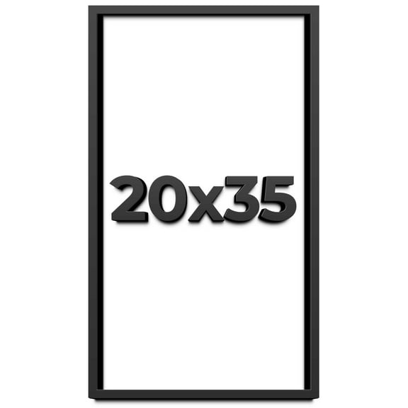20x35 Shadow Box Frame Black | 1 inches Deep Real Wood Contemporary Shadowbox Display Frame | UV