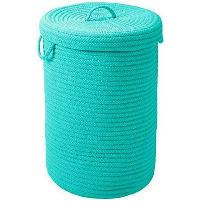 Simply Home Panier Solide avec Couvercle 16 Pouces x 16 Pouces x 24 Pouces Turquoise