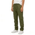 thumbnail image 5 of Mwjwdo Big Kids Boys Linen Blend Straight Pants, Solid Color with Large Pockets, Breathable Sports Casual Long Trousers Army Green 6 Years, 5 of 6