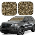 thumbnail image 1 of Balery Leopard Print Parasol para parabrisas de coche de 2 piezas | Parasol plegable para parabrisas delantero de coche para la mayoría de sedanes-Medium, 1 of 6