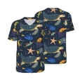 thumbnail image 6 of Rocae Undersea Animals for Breathable Men's Baseball T-Shirt Fashionable Casual Baseball Jersey, Moisture-wicking Sportswear X-Large, 6 of 9