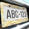 thumbnail image 6 of 1 Pcs License plate frame with colorful leaf pattern License Plate Frame,License Plate Cover for Car Decorative Parts,Aluminum License Plate Bracket Holder Rust-Proof for US Standard Car, 6 of 8