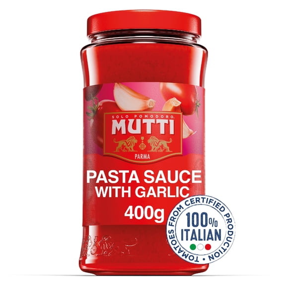 Mutti Tomato Pasta Sauce with Garlic 400g, Imported from Britain