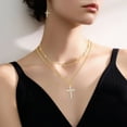 thumbnail image 3 of SKQIT Layered Cross Necklace for Women,14K Gold Plated Plated Choker Necklaces for Women Stack Simple Cross Pendant Necklaces Jewelry for Women Trendy, 3 of 6