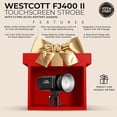 thumbnail image 2 of F.J. Westcott FJ400 II 400Ws Touchscreen Strobe with Offset Extension Arm and 64GB Memory Card Bundle, 2 of 5