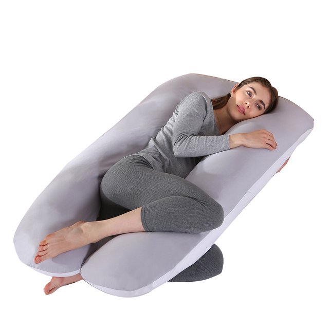 Almohada para embarazadas, almohada en forma de U desmontable y lavable, cojín grande, almohada de cintura