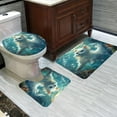 thumbnail image 6 of 4-Piece Waterproof Shower Curtain Set with 3 Non-Slip Mats & Toilet Cover - 72"x72" Coastal Adventure Design, 6 of 6