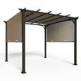 thumbnail image 6 of EAGLE PEAK 10 x 10 FT Outdoor Pergola with Retractable Shade Canopy, Brown Frame, Brown Top, 6 of 6