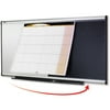 Quartet Prestige 3-in-1 - Combo board: whiteboard, bulletin board, dry erase planner - wall mountable - 35.98 in x 24.02 in - embossed foam - black, brown - black/silver frame