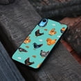 thumbnail image 4 of WIRESTER Shockproof Soft Rubber Cover Case for Apple iPhone XR 6.1", Barnyard Chicken Roosters Teal Background, 4 of 5