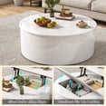 thumbnail image 3 of ANPOO Round Lift Top Coffee Table with Storage, Modern High Gloss Coffee Table with Hidden Storage Space, Circular Center Table for Livingroom, Small Space, Small Space, Apartment, 3 of 8
