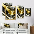 thumbnail image 4 of Designart Abstract Geode Marble Waves Gold I Canvas Wall Art, 4 of 5