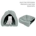 thumbnail image 3 of SUSSEXHOME Pets 16.6 x 16.5 x 16.5 Inches Washable Pet Tent Bed - Cozy Covered Medium Cat Bed and Dog Igloo Bed - Dog Cave Bed and Cat House for Indoor Cats - GRAY, 3 of 8