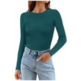 thumbnail image 2 of GJSYRH Women's Winter Fashion Long Sleeve Round Neck Ribbed Knit Slim Fit Casual Pullover Sweater Top for Everyday Wear, 2 of 8