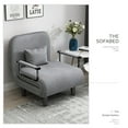 thumbnail image 2 of Accent Chairs, Folding sofa chair grey, Blue,Gray Fabric Accent Chairs,Fabric+Metal Leather Accent Chairs, Furniture Primary Living Space Chairs & Accent Seating Folding sofa chair grey, 2 of 8