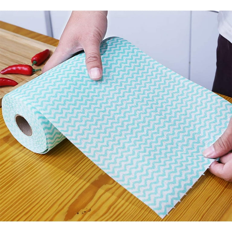 Reusable Cleaning Cloth Wipes Multi-Purpose Heavy Duty Towels Domestic Dish  Cloths 3 Rolls Green 7.87 x 11.81 Inches Equal 120 Sheets Kitchen Rags