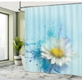 thumbnail image 5 of Ambesonne Floral Shower Curtain, Painting Effect Daisy, 69"Wx84"L, White Blue, 5 of 5