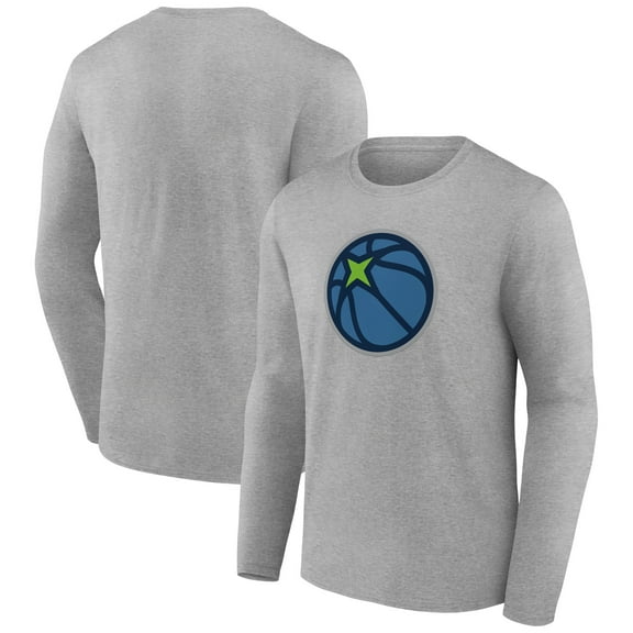 Men's Gray Minnesota Timberwolves Alternate Logo Long Sleeve T-Shirt