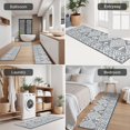 thumbnail image 5 of Gray Geometric Diamond Striped Pattern Kitchen Rugs Sets Of 3,Kitchen Runner Rugs Non Skid Washable,Decorative Kitchen Floor Mats for Kitchen,Sink,Laundry,17"x30"+ 17"x47" + 17"x59", 5 of 6