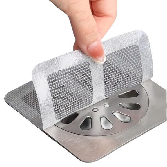 Generic 100PCS Pack,4"" X 4"" Disposable Shower Drain Cover Hair Catcher Shower Drain Mesh Stickers, Bathroom, Laundry, Bathtub, Kitchen, Sink, for Human and pet Hair