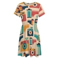 thumbnail image 4 of I Love Retro Colorful Short Sleeve Dress Women Summer Evening Dresses Ladies Sundress, 4 of 7