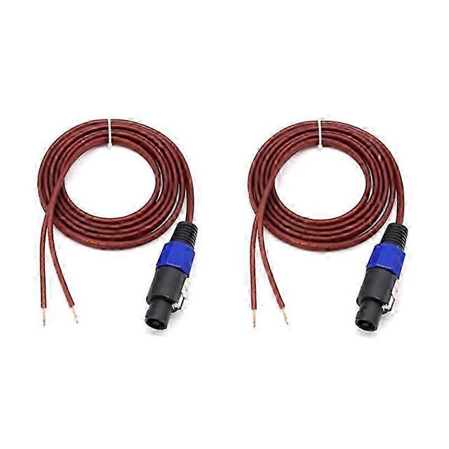 2Pcs Speakon Speaker Cable Bare Wire Open End Cable, Speakon to Speaker Wire Audio Cord Amplifier Co