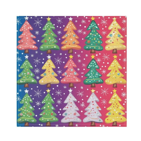Napkin Satin Napkin 20*20Inchx1 Kitchen Towel Dinner Plate Towel Decorative Towel Napkin Tea Towel Suitable For Kitchen Table Colorful Christmas Tree
