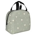 thumbnail image 3 of Sage Green Heart Star Lunch Bag Thick Aluminum Foil Tote Cooler for Women Office Picnic Gift, 3 of 7
