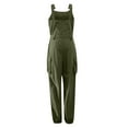 thumbnail image 6 of LEKODE Jumpsuits for Women Rompers for Mom Jumpsuits for Women Casual Womens Rompers for Summer Wide Leg Jumpsuits for Women One Piece Jumpsuits for Women Denim Romper for Women Green S, 6 of 9