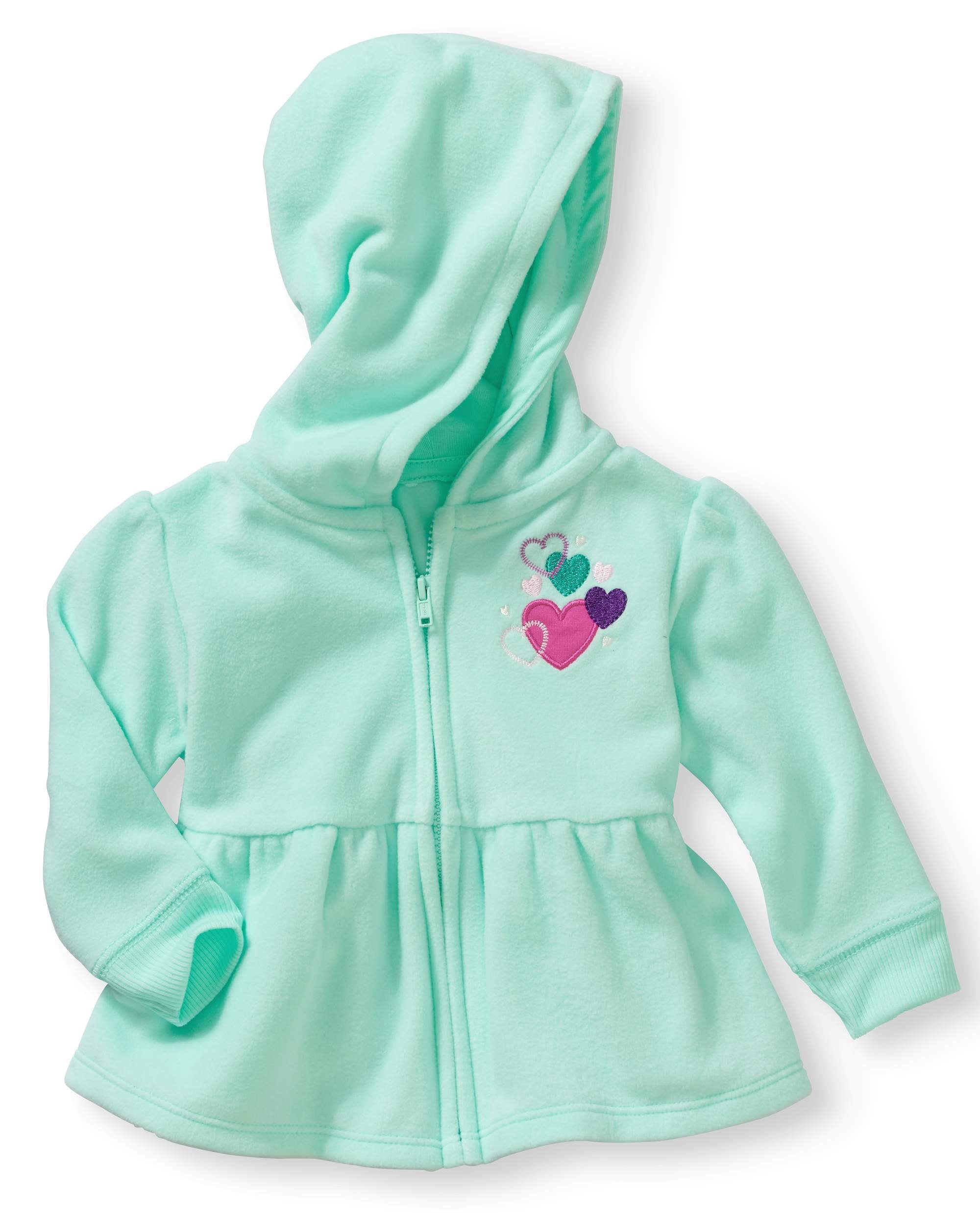 Newborn Baby Girl Micro Fleece Solid Hoodie