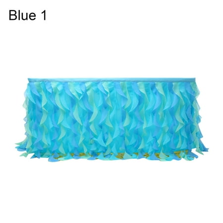 

Waterproof Table Skirt Anti-wrinkle Net Yarn Shiny Romantic Fluffy Table Skirt Party Supplies