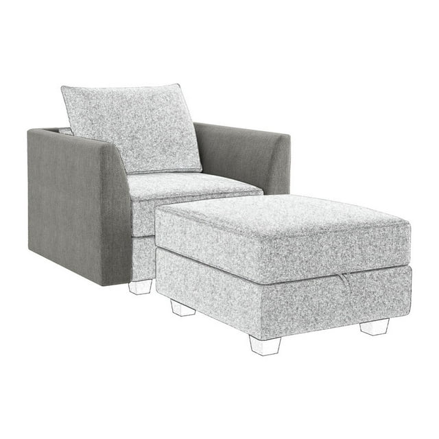 HONBAY Module d'Accoudoir Latéral pour Sofa Modulaire, Paire d'Accoudoirs pour Canapé Sectionnel Modulaire, Gris