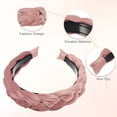 thumbnail image 4 of Diademas anchas sólidas, moda antideslizante, aro de pelo rosa, 1.18 pulgadas de ancho, para mujeres niñas, 4 of 7