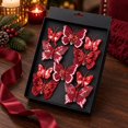 thumbnail image 5 of 10 Pack Glitter Butterfly Decorations, Christmas Tree Butterfly Ornaments, Artificial Butterflies with Clip for Xmas Party Wreath Garland Decor, 3 Sizes 3D Butterfly Hanging Decor,Red, 5 of 6