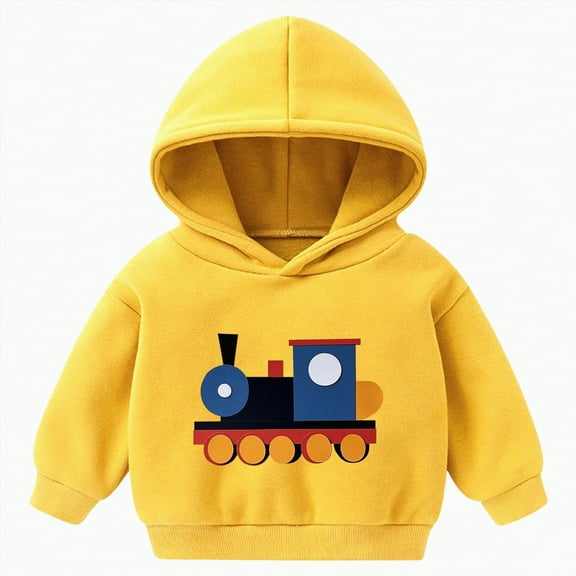 Ccpelsie Girls Casual Long Sleeve Hoodies Cute Oversized Fleece Pocket Sweatshirt Tops for Toddler(Yellow,5-6 Years)