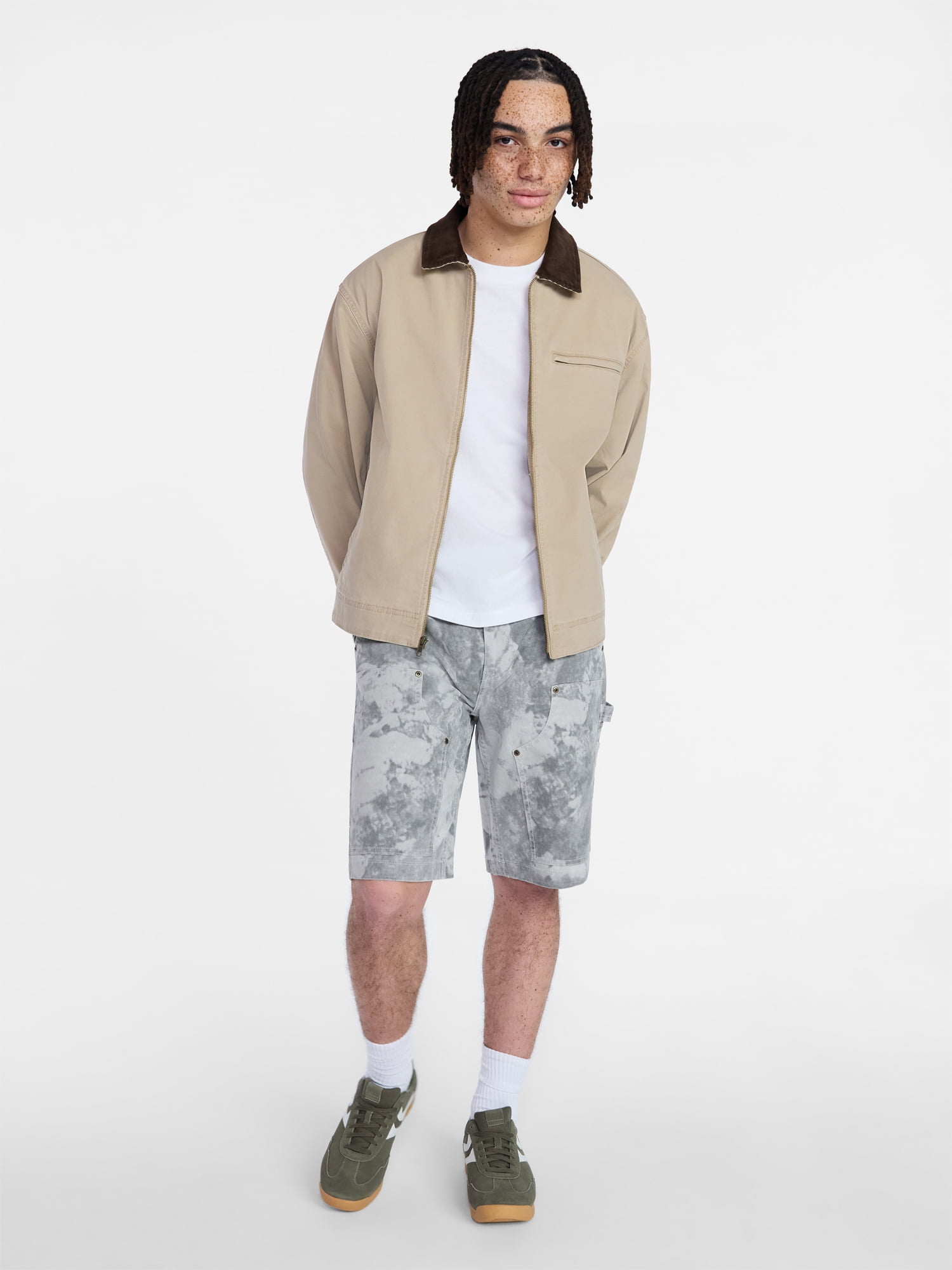 No Boundaries Full Zip Work Jacket with Long Sleeves, Men's XS-5XL