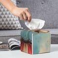 thumbnail image 6 of Picia Hot Air Balloon Guinea Pig Pattern Tissue Box Cover,PVC Leather Square Holder,Tissue Box Holder with Magnetic Bottom,Facial Paper Organizer Dispenser-5.2"X5.2"X5.2", 6 of 8