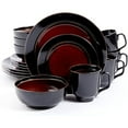 thumbnail image 1 of Gibson Home Bella Galleria Service de vaisselle en grès 16 pièces Rouge/noir, 1 of 4