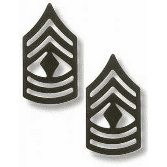 US Army First Sergeant Black Metal Collar Rank Insignia