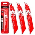 thumbnail image 1 of EZARC Carbide Reciprocating Saw Blade R678HM Endurance for Thick Metal, Cast Iron, Alloy Steel 6-Inch 8TPI, 3-Pack, 1 of 6