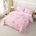 thumbnail image 3 of Erosebridal Girls Unicorn Bed Spread Queen,Cartoon Pink Princess Castle Queen Coverlet Set For Kids,3-Piece, 3 of 7