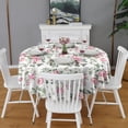 thumbnail image 2 of Pioneer Flower Floral Print Pattern Round Tablecloth 60"x60",Wrinkle Wipeable Table Cloth for Kitchen Dining Room Picnic Patio Party, 2 of 6