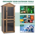thumbnail image 5 of Petsblublu Large Outdoor Storage Cabinet with 4 Shelves, Wood Outdoor Storage Shed with Weatherproof Roof, 5 of 7