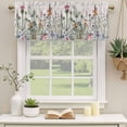 thumbnail image 2 of Spring Floral Curtain Valances for Windows, Kitchen Valance Window Treatments Panel 2 Pack, Country Botanical Watercolor Botanical Rod Pocket Short Curtains for Bathroom Bedroom 42 x 12 Inch, 2 of 8