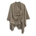 thumbnail image 1 of Womens Large Front Poncho Sweater Wrap Topper Knitted Elegant Shawls Cape for Fall Winter, 1 of 4